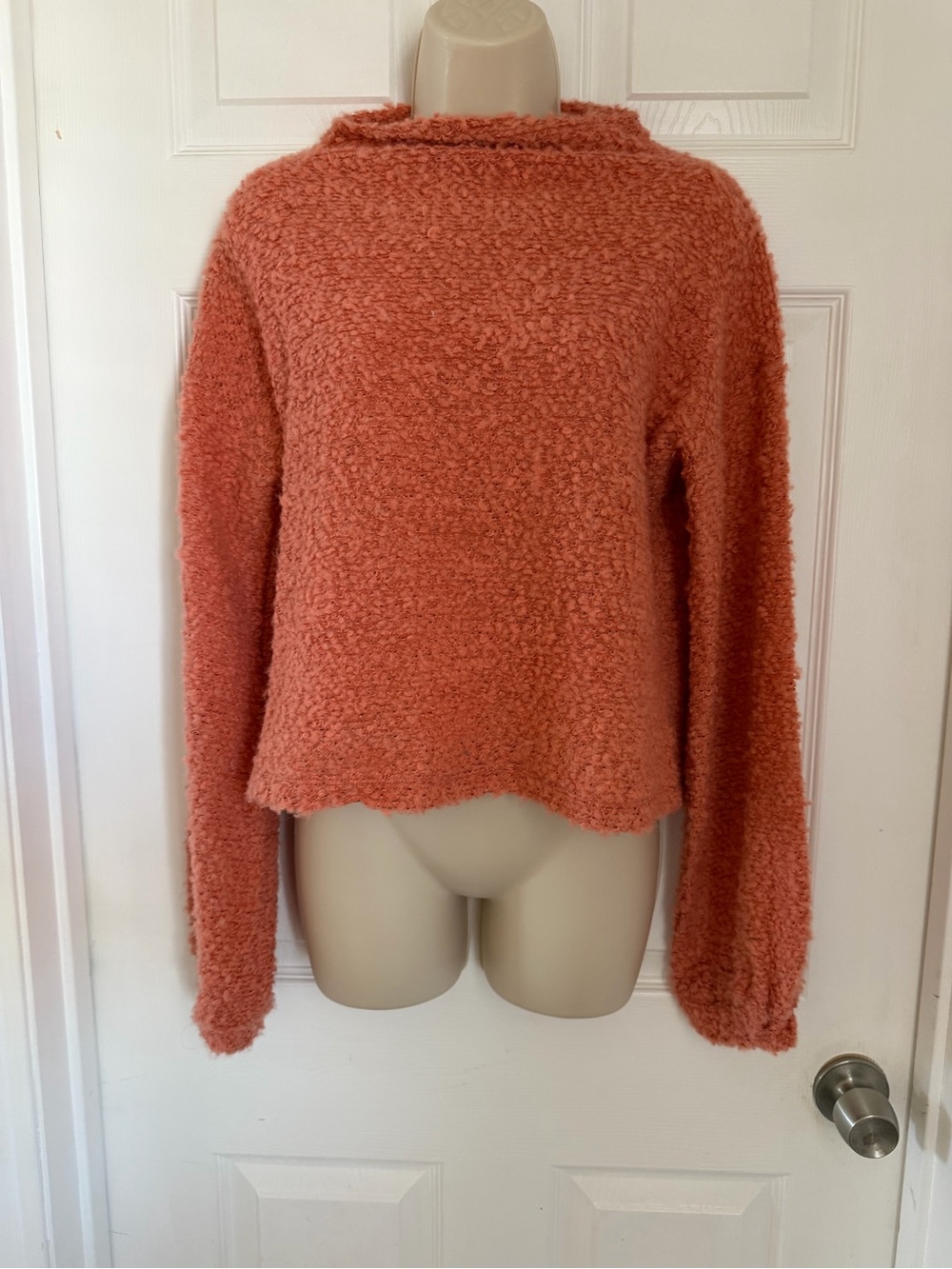 H.I.P. Coral Boucle Textured Sweater XS Long Sleeve Cozy Knit